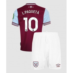 West Ham United Lucas Paqueta #10 Hemmakläder Barn 2024-25 Kortärmad (+ Korta byxor)